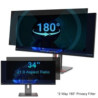Protection d'écran anti-reflet, anti-espionnage, anti-UV, confidentialité bidirectionnelle pour moniteur ultra-large Lenovo 34 pouces 21:9