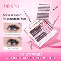 Kit de faux cils style européen et américain pour e-commerce transfrontalier – Épais, aspect naturel, 3D stéréo, fibres synthétiques, DIY