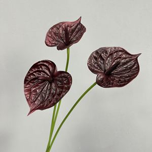 Fleur artificielle Anthurium Meng Jie à branche unique en PU, idéale pour les mariages, la décoration intérieure et le salon - Product Image 3