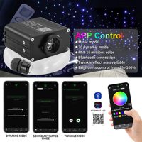 Kit d'éclairage de plafond de voiture YM-Everbright 16W RGBW, ciel étoilé scintillant, contrôle musical, application Bluetooth, fibre optique, ambiance intérieure