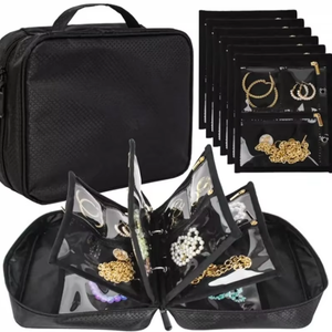 Sac à bijoux pliable, pages transparentes amovibles pour le voyage, couleurs assorties, vente en gros en vrac, directement de l'usine, en stock, disponible dès maintenant - Product Image 6
