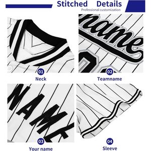 Maillot de baseball personnalisé à rayures, unisexe, pour adulte, avec nom et numéro brodés, col respirant - Product Image 3