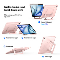 Housse de protection robuste et portable pour tablette iPad Air 13 pouces M4/M3/M2 (2026/2025/2024) avec emplacement pour stylet et support multi-angles