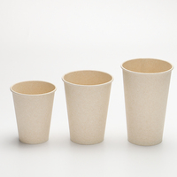 Vente en gros de tasse de pâte de bagasse en fibre de canne à sucre biodégradable écologique 8oz & 12oz jetable pour les fêtes