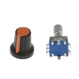 Encodeur rotatif Anmbest 20 mm 5 broches 360 degrés avec bouton poussoir et capuchon orange pour le contrôle de circuit - Product Image 3