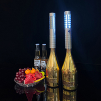 LED Maytap Çubukları için 23cm Şarj Edilebilir Metal Şişe Tıpası Gece Kulübü Barları Yanıp Sönen Çok Renkli Flaşör Baton