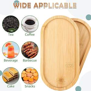Plateau en bambou, plateau de service en bois, adapté aux croissants, au café, aux sous-verres de petit-déjeuner ou aux plateaux décoratifs (17,5 x 8,8 cm) - Product Image 5
