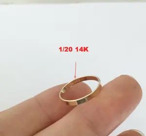B4260 14k सोने से भरी अंगूठी वृत्त आकार सोने की कूद अंगूठी अंगूठियां आभूषण सहायक निष्कर्ष