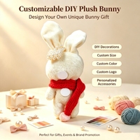Porte-clés en peluche personnalisé DIY en gros, lapin Teddy, lapin miniature doux, jouet en peluche pour paille de tasse à café