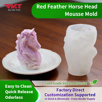 Moule à gâteau en silicone 3D en forme de tête de cheval, qualité alimentaire, haute précision, pour pâtisserie de luxe