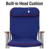 Tianximontage — chaise pliante en toile de bleu Marine, pliante, doublée, en acier inoxydable, pour bateau, Yacht