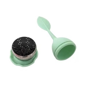 Cute Leaf Shape Silicone <strong>Tea</strong> Infuser with Stainless Steel Mesh Ball Loose Leaf <strong>Tea</strong> Strainer Filter <strong>Diffuser</strong> - Product Image 2