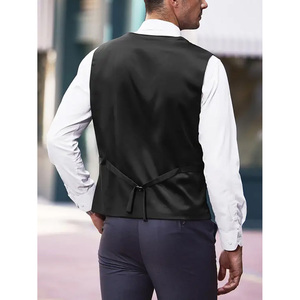Pantalon gilet veste de mariage d'affaires classique, ensemble de costume 3 pièces pour hommes noirs de style élégant intemporel - Product Image 2