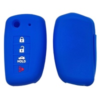 Étui de clé de voiture pliable à 4 boutons, housse de clé en silicone pour Nissan Qashqai Tiida Bluebird Loulan, modèle compatible