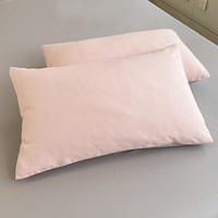 Parure de lit simple quatre pièces personnalisable en fibre chimique lavée, couleur unie, style moderne, douce pour la peau, pour dortoir