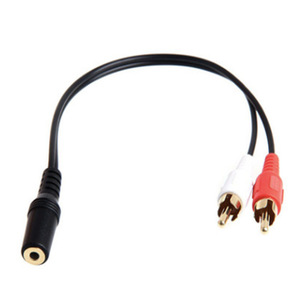 3.5Mm Female To Dual Rca Male Audio <b>Adapter</b> <b>Plug</b> In PVC Material For Audio Connection - Product Image 1