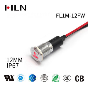 Filn12v động cơ nhiệt độ cảnh báo ánh sáng xe chỉ số ánh sáng màu đỏ màu xanh màu xanh lá cây màu vàng trắng 8mm 10mm 12mm 14mm 16mm - Product Image 4