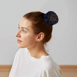 Cubierta de <span class=keywords><strong>moño</strong></span> de pelo para mujer, red elástica de ganchillo, redecilla para el pelo, <span class=keywords><strong>malla</strong></span> de punto, Red de estilo elástico profesional para mujer - Product Image 3