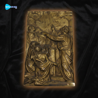 Escultura de Pared de Bronce Antiguo con Relieve Religioso Tradicional de Lujo para Iglesia y Hotel