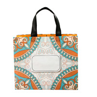 Tas Tote Laminasi Non-woven Siap Kirim, Tas Belanja Ramah Lingkungan Custom, Tas Hadiah Tebal untuk Toko Pakaian, Gaya Etnik, Cetak Offset