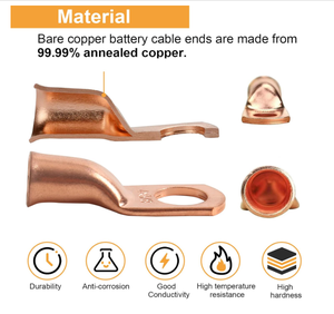 Borne de câble en cuivre pur homologuée UL avec embout en forme d'entonnoir, insertion facile des fils, haute conductivité pour connexion de <span class=keywords><strong>batterie</strong></span> - Product Image 3
