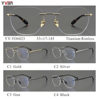 Lunettes de presbytie en titane de conception italienne, montures optiques sans monture plaquées or, lunettes à motif uni