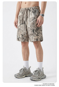 Summer American camouflage heat transfer printing quick drying loose shorts, quick drying sports shorts for <b>men</b> - Product Image 2