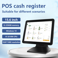 Sistema POS OEM Nuevo Todo en Uno de 15.6 Pulgadas con Pantalla Ancha FHD, Pantalla Táctil Capacitiva, Interfaz VGA para Uso Comercial, Garantía de 2 Años