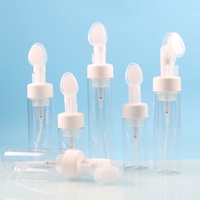 Tête de brosse en silicone pour animaux de compagnie, pulvérisateur à pompe pour bouteille, démaquillant, cosmétiques, masque facial en plastique, shampooing, mousse nettoyante carrée