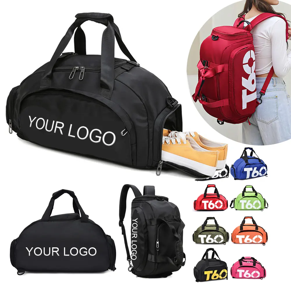Waterproof Nylon Large Capacity Duffel Bag with Custom Logo Backpack 3 In 1 Gym Duffle Travel Bag Portable Gym Bag Lightweight