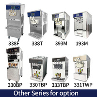 Machine à glace molle commerciale à prix d'usine en gros, 2+1 saveurs mélangées, double compresseur, 50L/H, pour la fabrication de glaces
