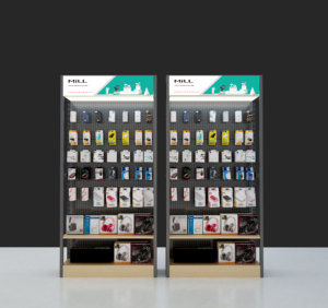 Giá rẻ điện thoại di động Phụ Kiện trường hợp móc hiển thị giá đứng cửa hàng bán lẻ kim loại treo hiển thị đứng với Hooks - Product Image 1