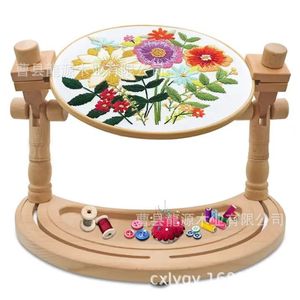 Wooden Embroidery Frame Round Adjustable Cross Stitch <b>Stand</b> Household Craft Tool - Product Image 1