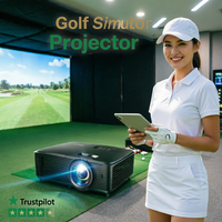 Simulateur de golf, projecteur de simulation de golf, ampoule courte portée 1080p DLP, boîtier gonflable, putting à domicile, écran intelligent Android TV 3D