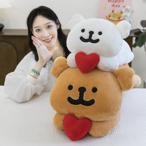 Aşk hattı köpek peluş oyuncak süper yumuşak yalan modeli kalp yavru bebek yastık PP pamuk örgü stres giderici için mükemmel doğum günü hediyesi - Product Image 3