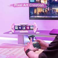Divoom Times Gate Horloge numérique de jeu rose mignonne Smart App-Controlled Weather Forecast Stock Market/Exchange Rate Social Media