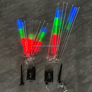80cm <span class=keywords><strong>8tube</strong></span> 576LED pluie de météores lumières de pluie neige chute lumière extérieure pour arbre de noël énergie solaire météore automne chaîne décor - Product Image 4