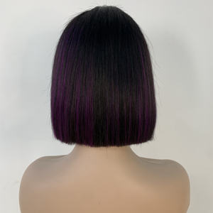 Venta al por mayor de doble dibujado resaltar recta Bob peluca cruda virgen dibujado cuerda <span class=keywords><strong>cabello</strong></span> humano 2x6 transparente pelucas de encaje completo - Product Image 2