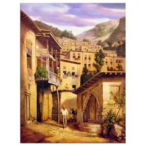 Pintura al óleo clásica Oriental de Oriente Medio, pintura árabe para pared, decoración del hogar