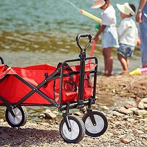 Chariot pliant portable BMJ 100CM rouge pour pique-nique, camping, photographie, courses en supermarché, chariot de transport en tissu Oxford - Product Image 4