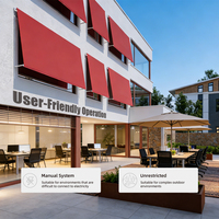 Store banne de terrasse et de jardin extérieur, manuel, rétractable, de luxe, moderne, avec bras pivotant, revêtement PVDF, imperméable et protection solaire