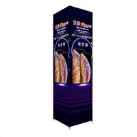 Colonne d'exposition en aluminium pour salons professionnels, résistante aux flammes, impression par transfert thermique CMYK, couleur personnalisée