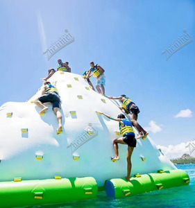 โรงงานเจิ้นเม่ย ผลิตและจำหน่ายของเล่นน้ำเป่าลมรูปภูเขาน้ำแข็ง วัสดุ PVC ทนทาน ใช้เป็นผนังปีนป่ายลอยน้ำสำหรับทะเลสาบและสระว่ายน้ำ - Product Image 4