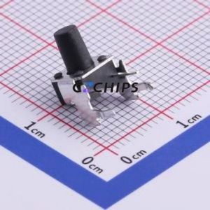 TS-1093A-A11B3-D2 Tactile Switch Through hole,6x6mm Switch Single Pole Single Throw Round Button Right Angle Insert 6mm - Product Image 1
