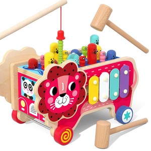 Jeu de xylophone en bois pour tout-petits, centre d'activités éducatives sensorielles avec marteau, pour les 2-7 ans - Product Image 5