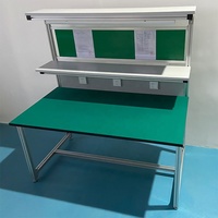 Tables en fer d'établi en aluminium antistatique détachables avec lumières LED et tabouret