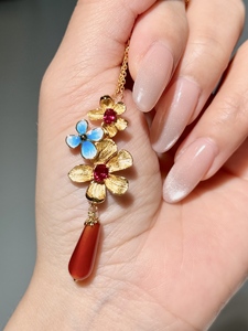Conjunto de joyería UM Jewelry 925 Sliver Ruby Glow y ágata roja Kingfisher y piedras preciosas de color rojo rubí cultivadas en laboratorio (pendientes + colgante) - Product Image 4