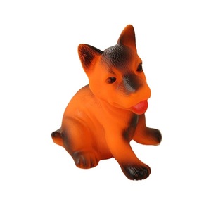 Juguete chirriante para mascotas, juguete masticable para cachorros, 10cm, PVC, color naranja, para interiores - Product Image 1