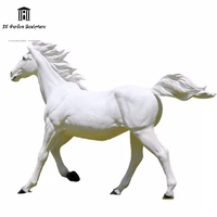 Statue de cheval réaliste sur mesure en FRP grandeur nature pour entrée d'hôtel, ferme, parc, ornement extérieur