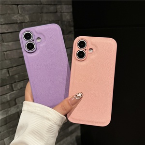 เคสโทรศัพท์หนังลายลิ้นจี่สุดหรูสำหรับ iPhone 16 15 14 Plus 13 12 11 Pro XS Max XR ป้องกันการกระแทก - Product Image 1